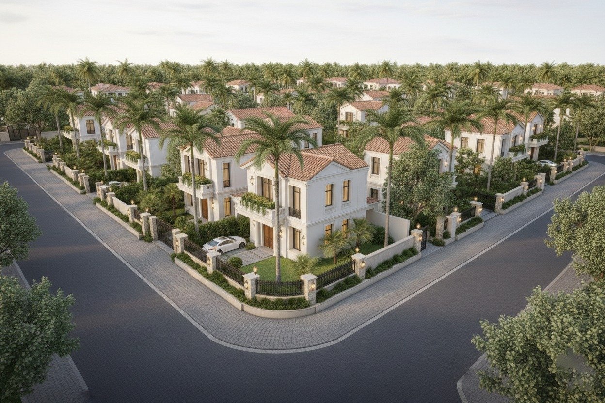 Twin house with modern design