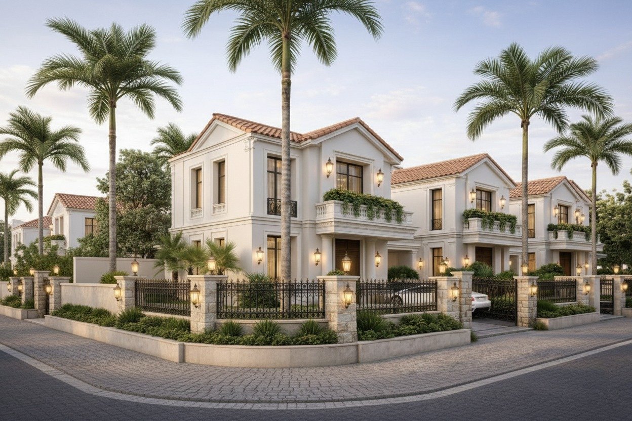 Exterior facade of luxury home